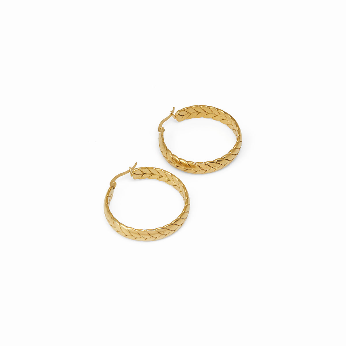 BRINCOS WOVEN - BANHADO A OURO 18K