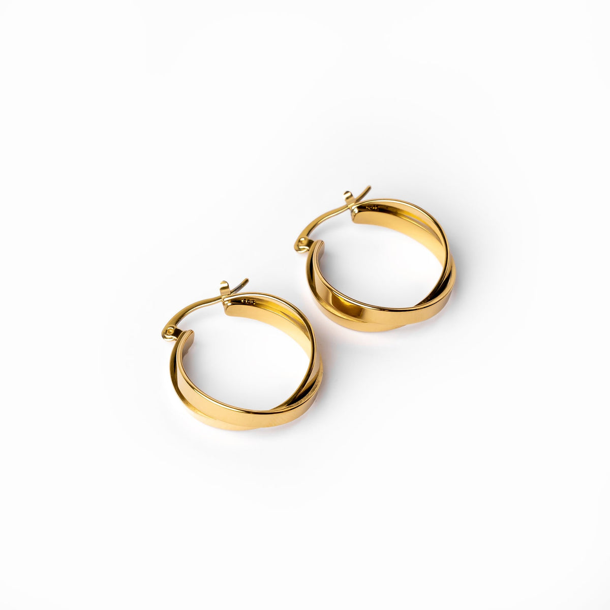 BRINCOS DE ARGOLA TALIA BANHADOS A OURO 18K